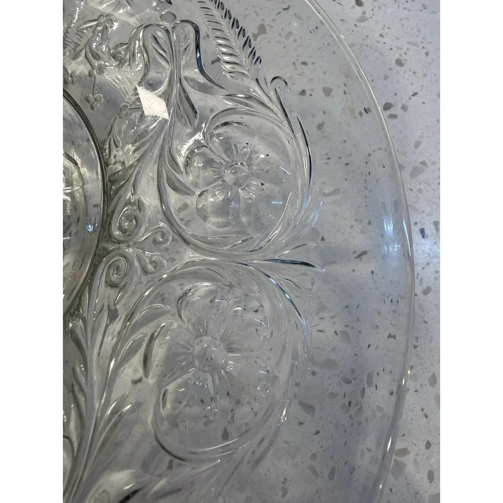 McKee Rock Crystal FOOTED Cake Stand Plate EAPG Depression Glass SEE PHOTOS